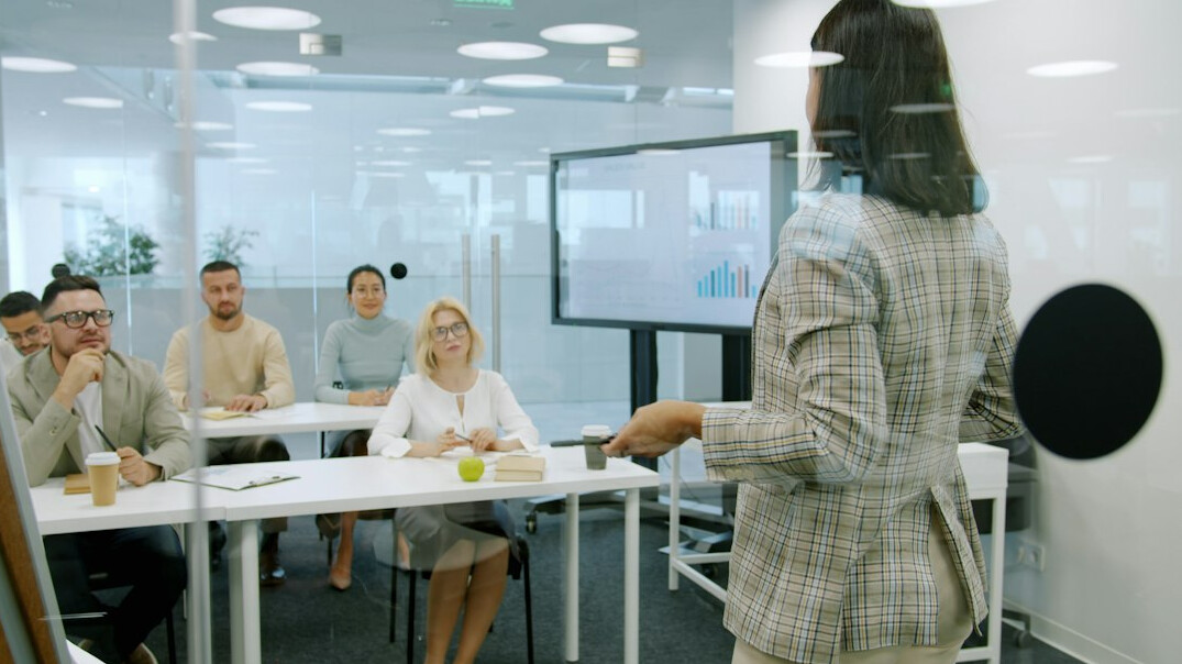 woman leading presentation