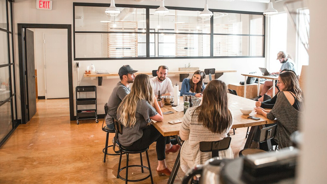 team discussion in office